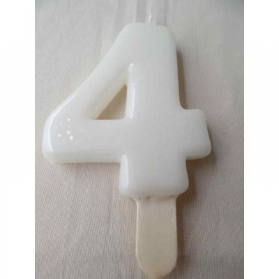 Vela nº 4 Branco 9,5cm