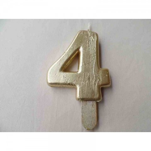 Vela nº 4 Dourado 9,5cm