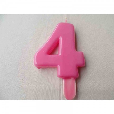 Vela nº 4 Rosa 9,5cm