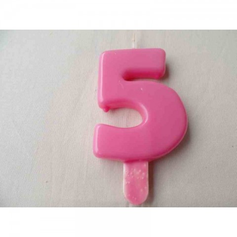 Vela nº 5 Rosa 9,5cm