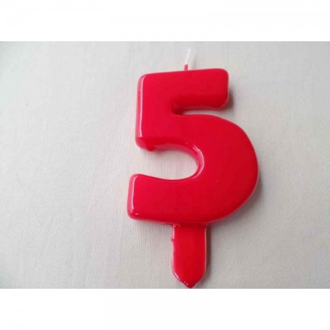 Vela nº 5 Vermelho 9,5cm
