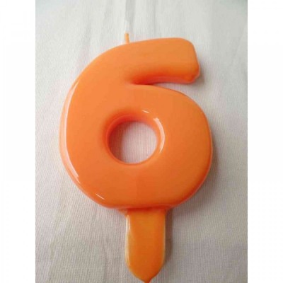 Vela nº 6 Laranja 9,5cm
