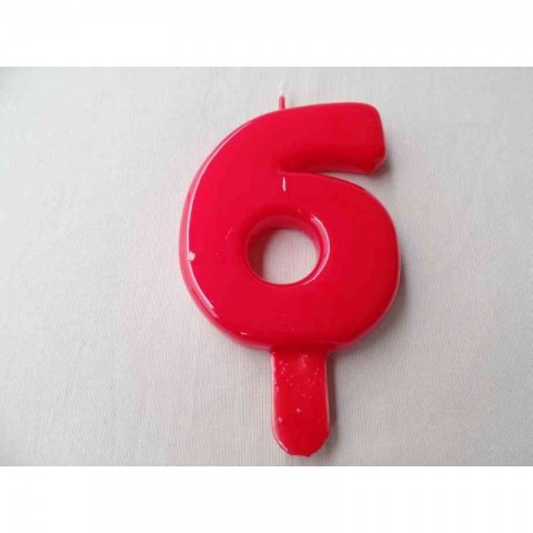 Vela nº 6 Vermelho 9,5cm