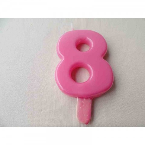 Vela nº 8 Rosa 9,5cm