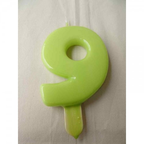 Vela nº 9 Verde Pistachio 9,5cm