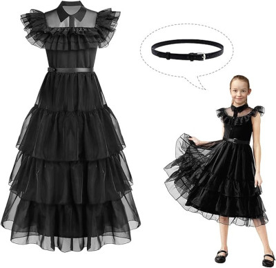 Vestido Wednesday Addams Deluxe Baile Fato