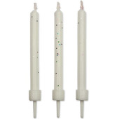 10 Velas Branco Glitter PME