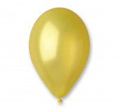 100 Balões Amarelos Metalizados 10 (26cm)