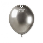 100 Balões Shiny Prateado 5 (13cm)