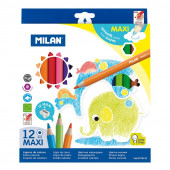 12 Lápis de Cor Hexagonais Maxi Milan