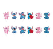 12 Mini Toppers Figuras Stitch e Angel