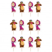 12 Mini Toppers Masha e o Urso