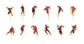 12 Mini Toppers Recortados Flash DC Comics