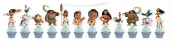 12 Mini Toppers Recortados Vaiana