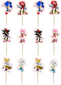 12 Mini Toppers Sonic The Hedgehog