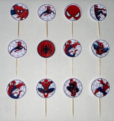 12 Mini Toppers Spiderman