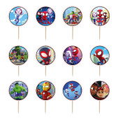 12 Mini Toppers Spidey
