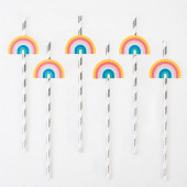 12 Palhinhas Papel Rainbow