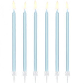 12 Velas Azuis Claras 14cm