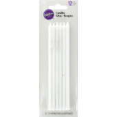 12 Velas Brancas Wilton 15cm