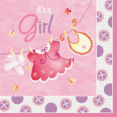 16 Guardanapos Pink Baby Shower