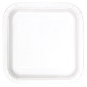 16 Pratos Quadrados Branco 18cm