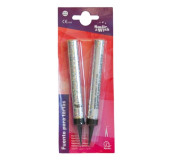 2 Velas Foguetes Sparklers Prata Holográficas 12cm