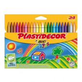 24 Lápis Cera BIC Kids Plastidecor