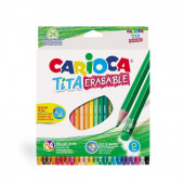 24 Lápis de Cor Carioca Tita Erasable