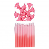 24 velas rosa + 12 bases