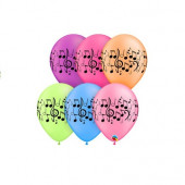 25 Balões Latex Notas Musicais Neon 11