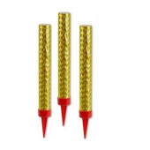 3 Velas Foguete Sparklers Dourados 14cm