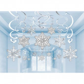 30 Espirais Decorativas Flocos de Neve