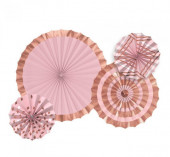 4 Decorações Papel Rose Gold