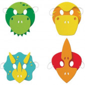 4 Máscaras Espuma Dinossauros