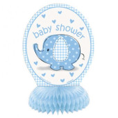 4 Mini Centros Mesa Baby Shower Elefante Azul