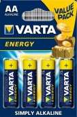 4 pilhas alcalinas AA - Varta