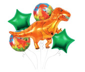 5 Balões Foil Dino T-Rex