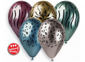 5 Balões Latex Shiny Padrões Animais