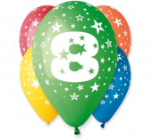 5 Balões Premium Látex Nº 8 - 30cm