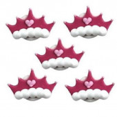 5 Mini Toppers Açúcar Coroa Princesa 3cm