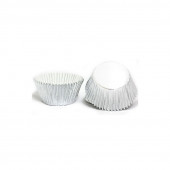 50 Cápsulas Cupcake Prateadas Metalizadas