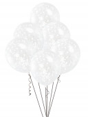 6 Balões Confettis Brancos