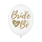 6 Balões Latex Bride To Be Dourado Despedida Solteira