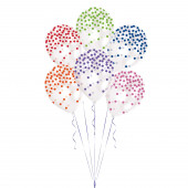 6 Balões Latex Confettis Coloridos Impressos 28cm