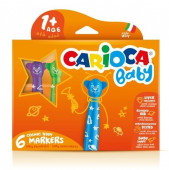 6 Canetas Feltro Carioca Baby Teddy