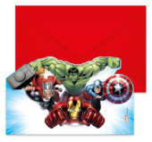 6 Convites Festa Avengers Stones
