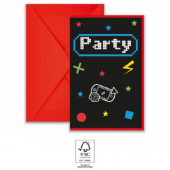6 Convites Festa Gaming Party