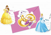 6 Convites Princesas Disney Heart Strong
