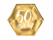6 Pratos 50th Birthday 20cm
